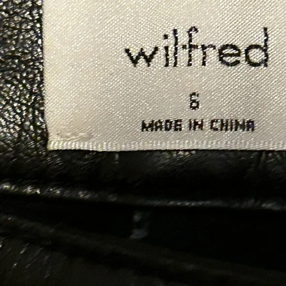 WILFRED Faux Leather Black Pant 6 - Picture 3 of 15